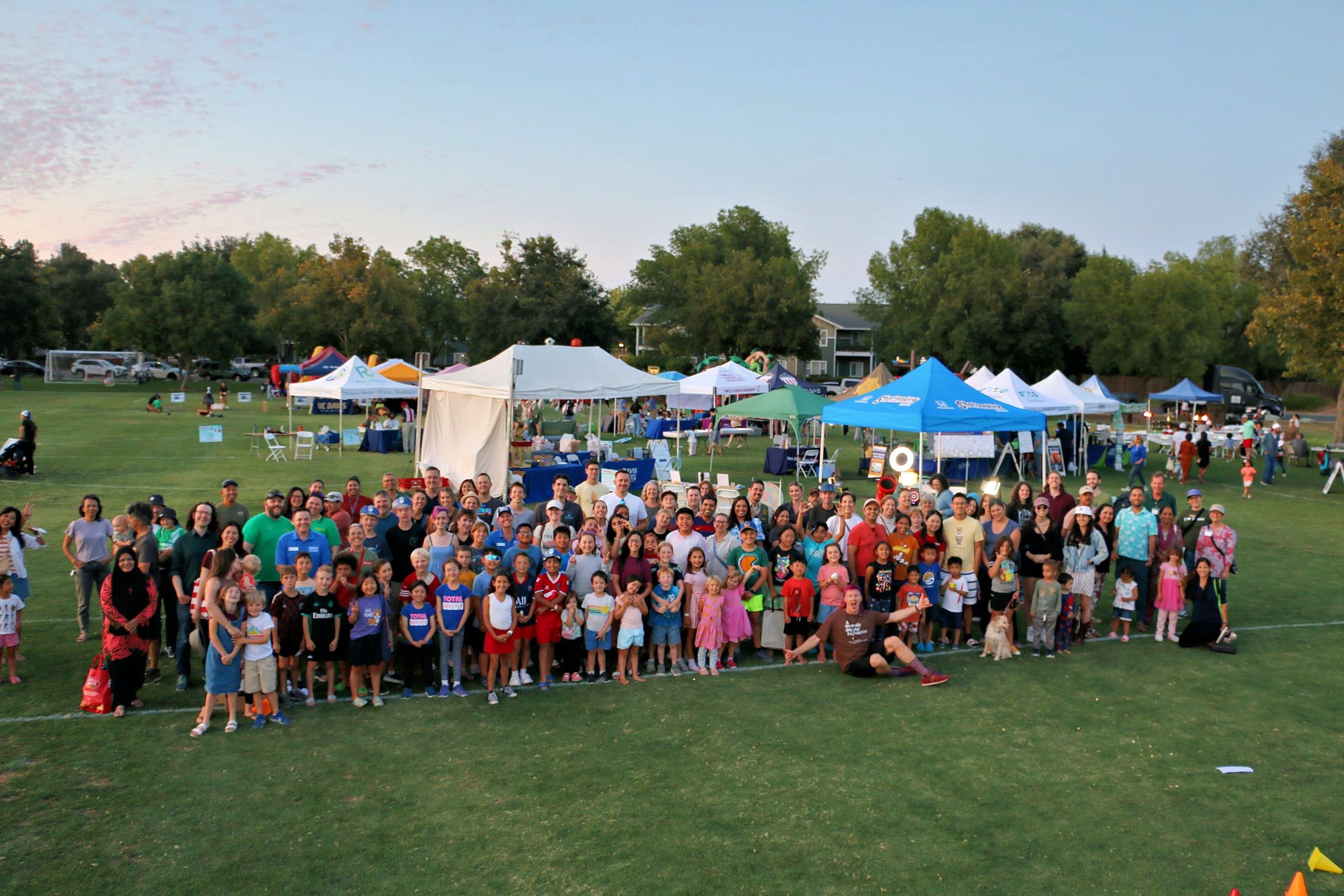 Group at sunset in Davis